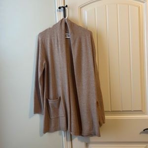 Loft sweater cardigan in medium taupe